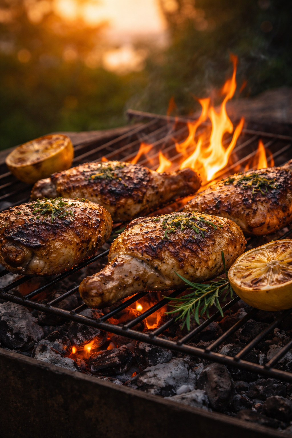 Flame-Grilled Buchu, Lemon and; Honey Chicken