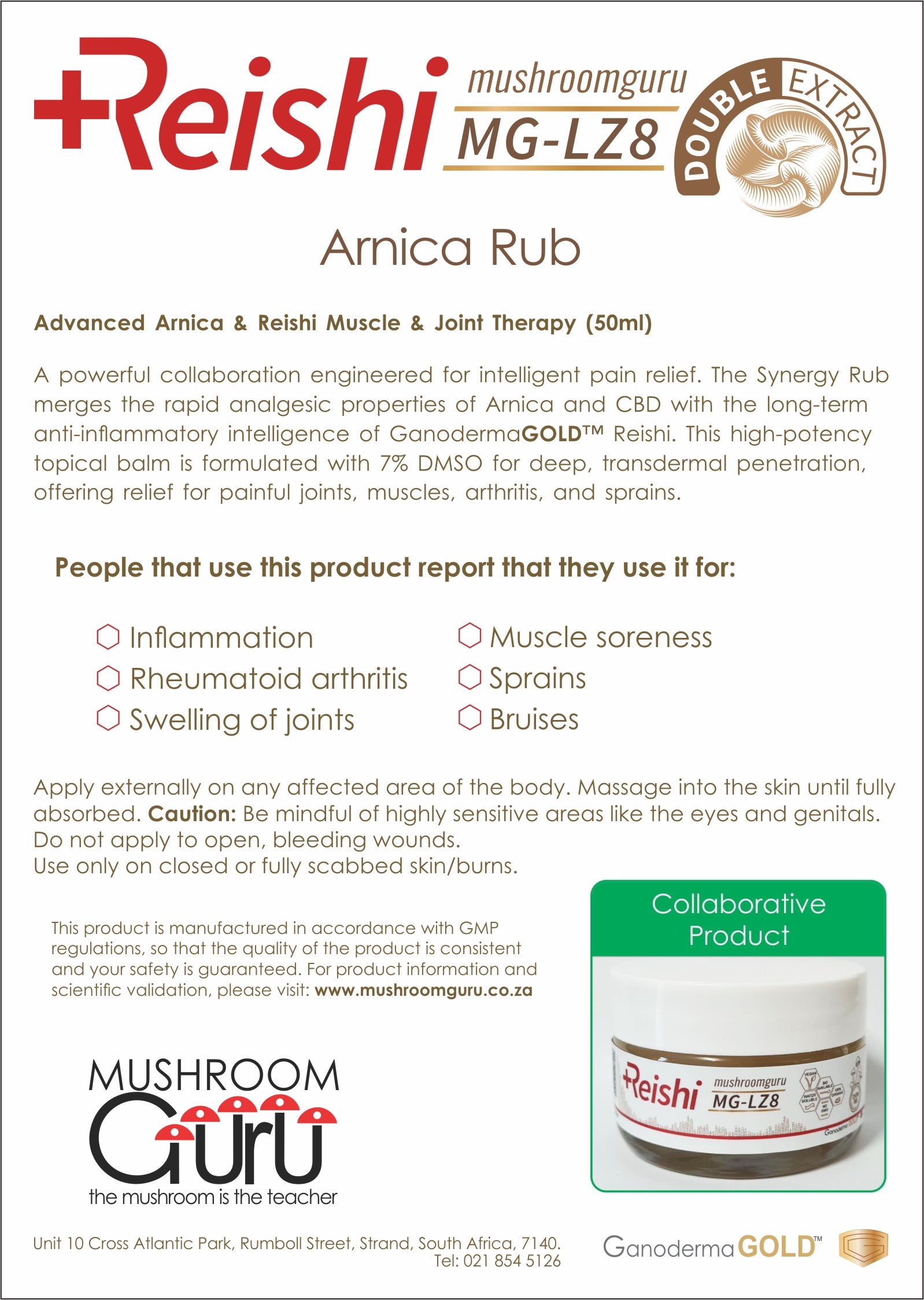 GanodermaGOLD | Arnica Rub (50ml)