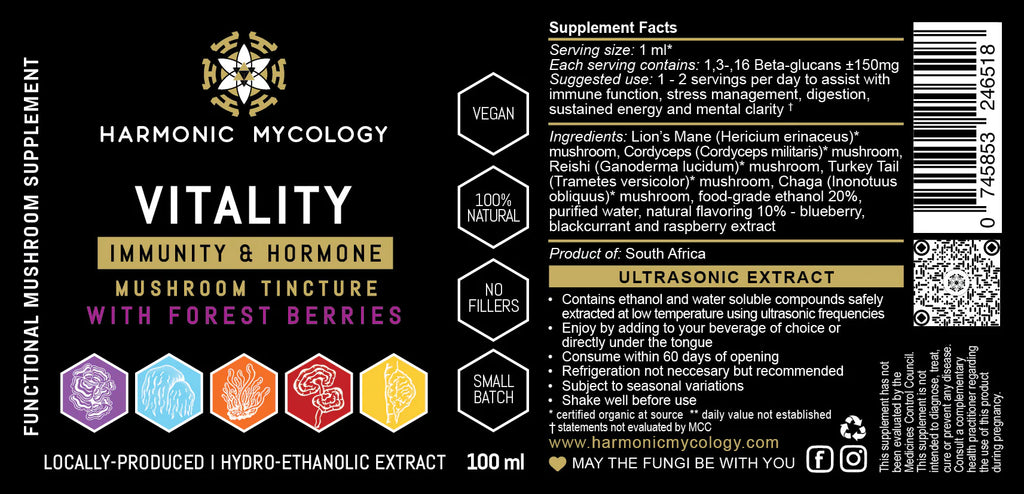 Harmonic Mycology - Vitality Vitality extract (5-in-1) 100ml