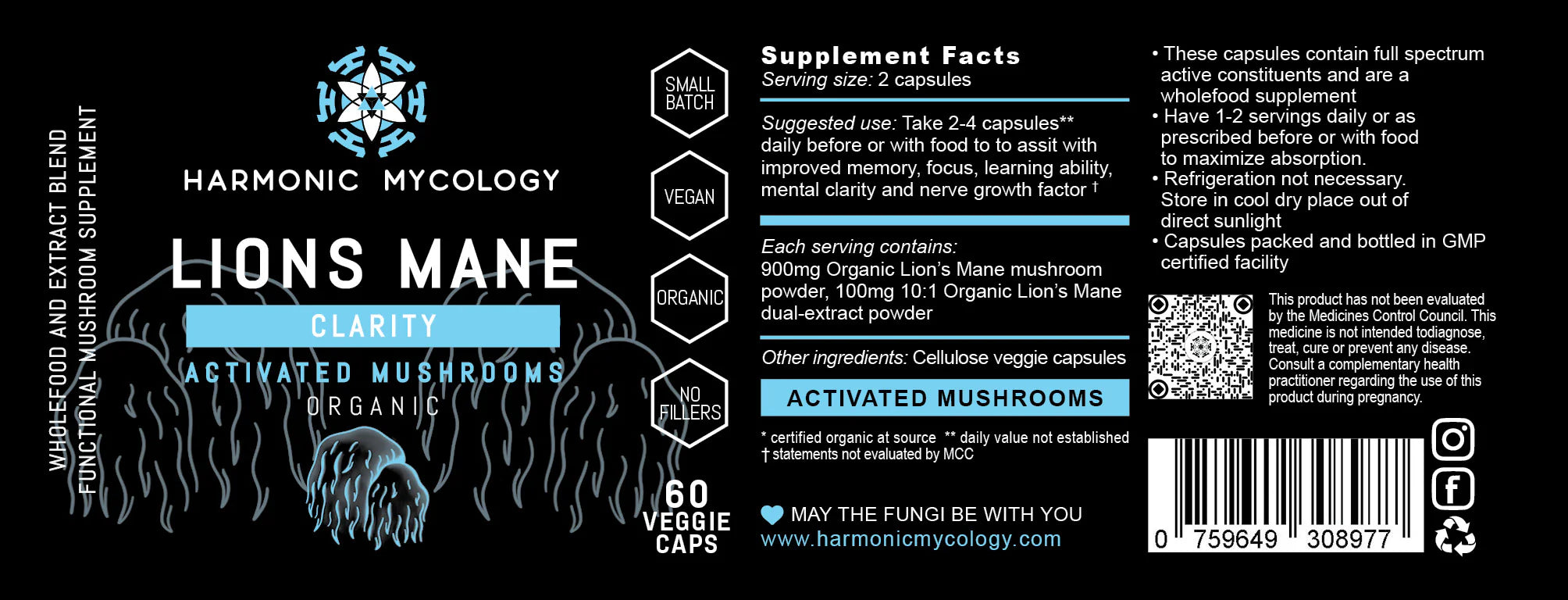 Harmonic Mycology - Lions mane capsules