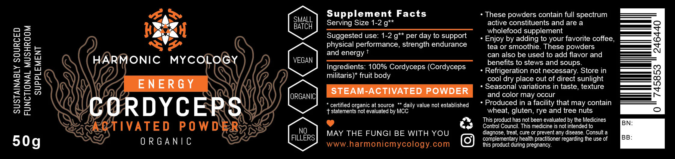 Cordyceps powder 50g